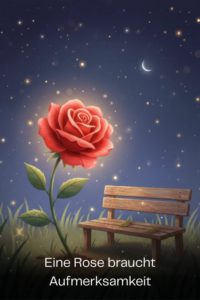 Eine Rose braucht Aufmerksamkeit