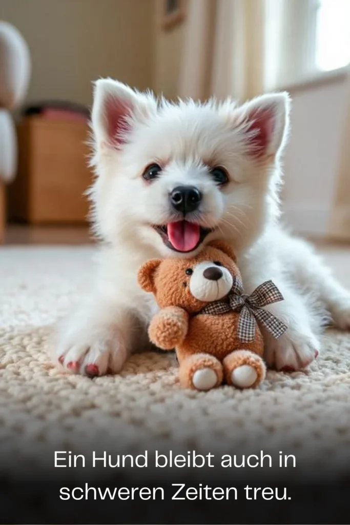 Ein Hund bleibt auch in schweren Zeiten treu 
