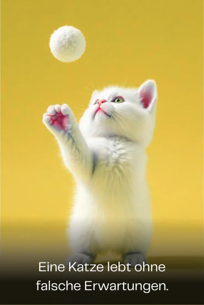 Eine Katze lebt ohne falsche Erwartungen